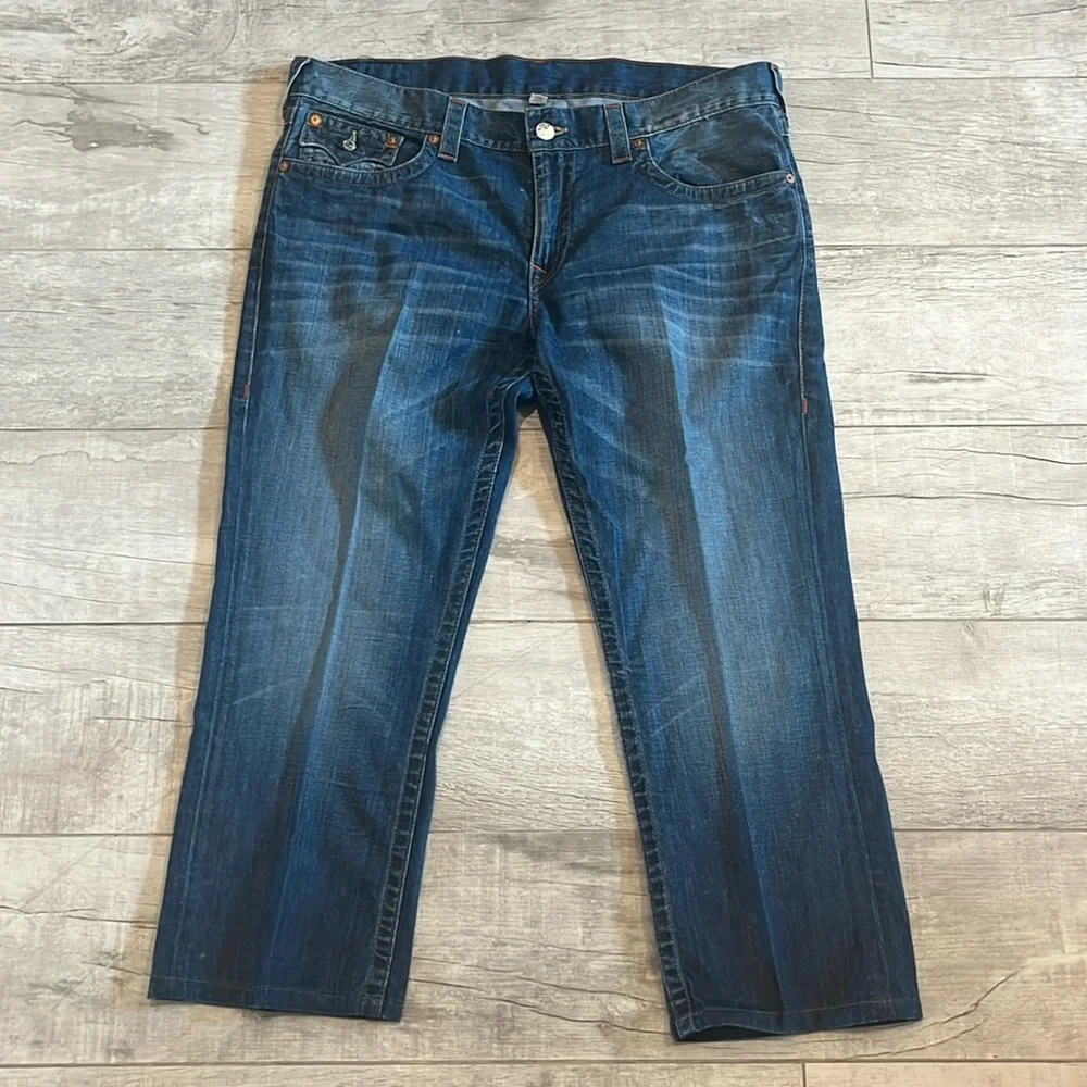 TRUE RELIGION‎ Ricky Flap Relaxed Straight Fit Jeans Size 38